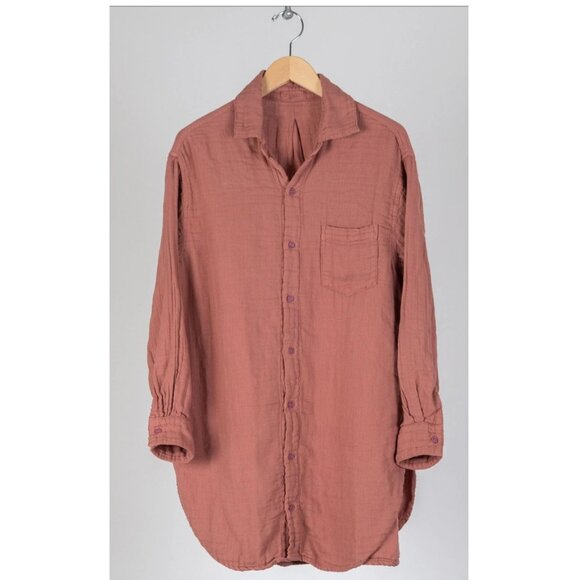 CP Shades Tops - CP Shades Marella Double Cotton Gauze Button-up, Pecan M
